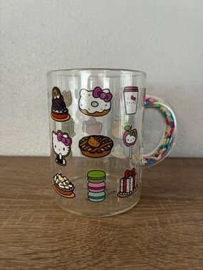 Hello Kitty Cafe Sprinkles Mug Confetti Handle Glass Sanrio